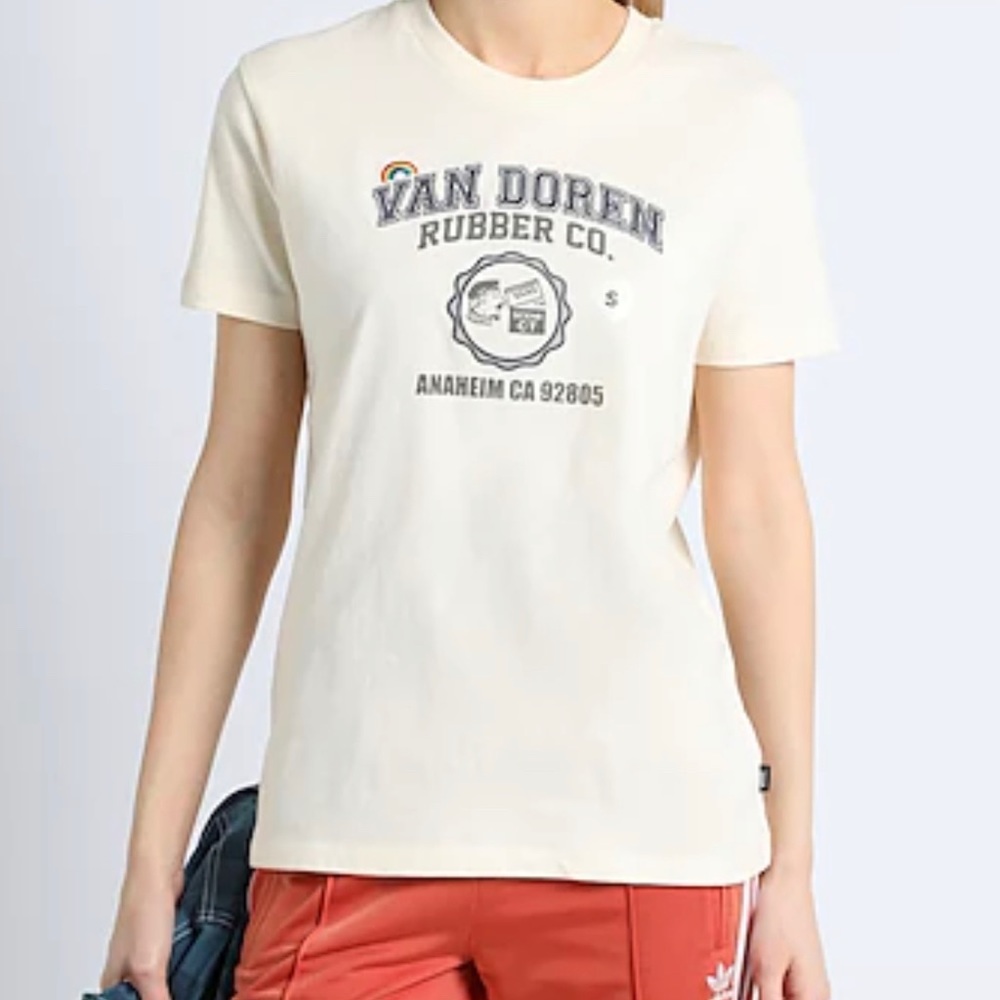 Vans Anaheim Sidewall T-Shirt (Antique White) Women White (off white)